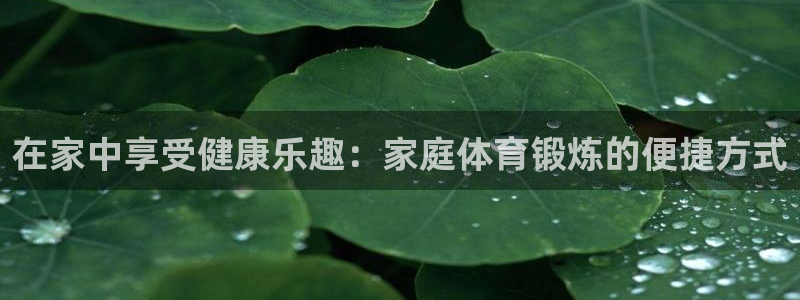 在家中享受健康乐趣：家庭体育锻炼的便捷方式